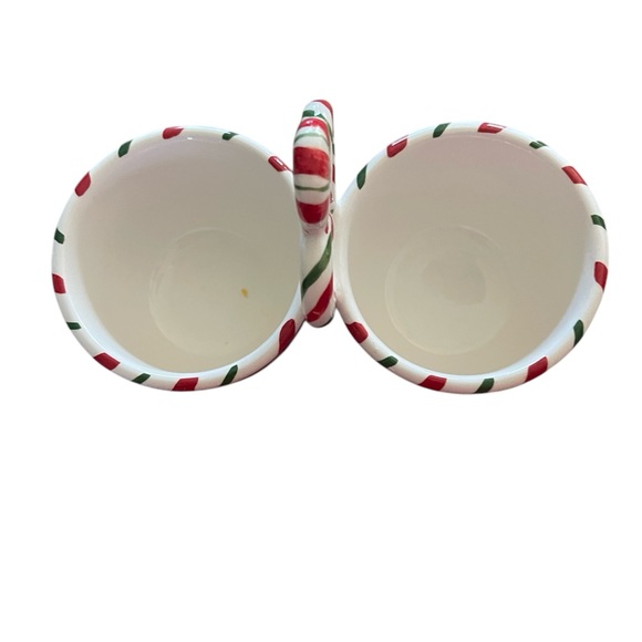 Fitz & Floyd Sugar Coated Christmas Two (2) Section Divided Candy / Dip  Bowl - Picture 4 of 8